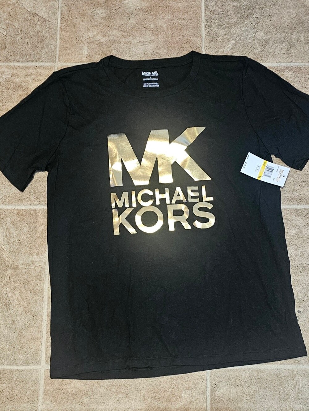 Michael Kors Men’s Black T-Shirt with Gold Logo
